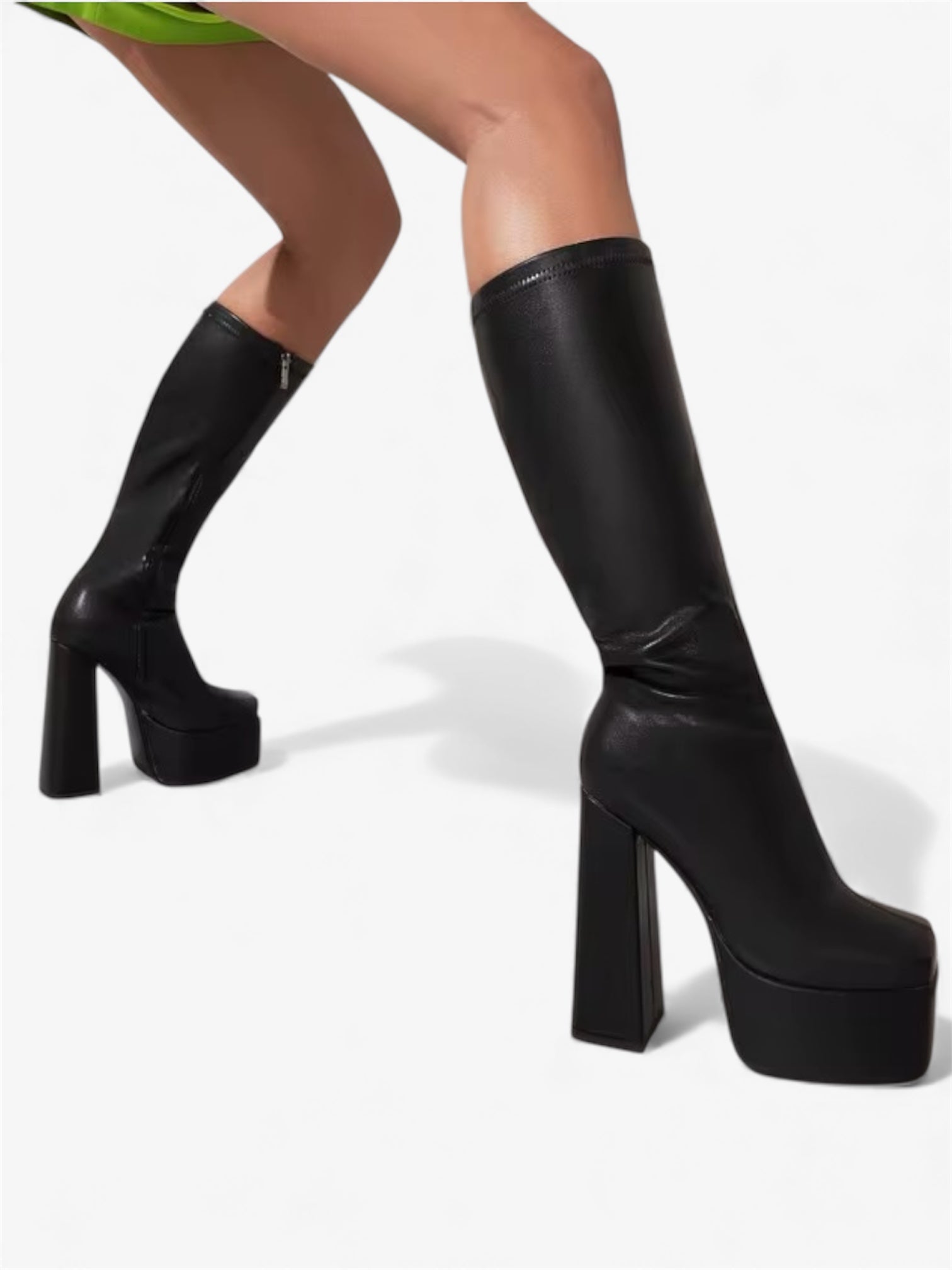 Diniar Leather High Heel Boots