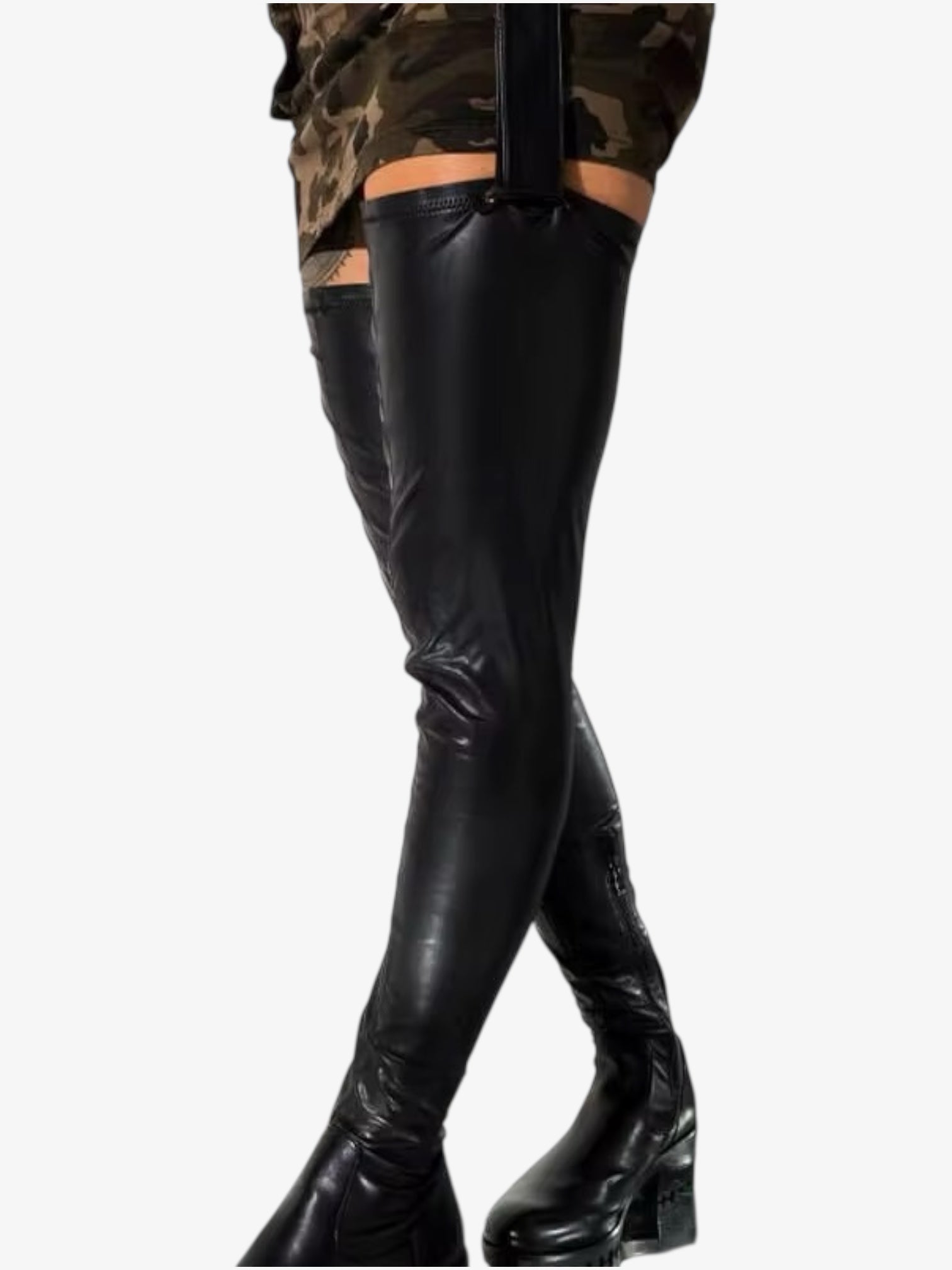 Glossy Leather Hight Top Boots