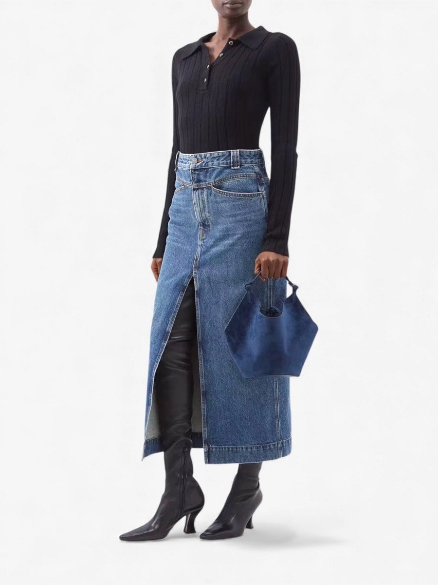 Diniar's Navy Blue Small Coquette Handbag